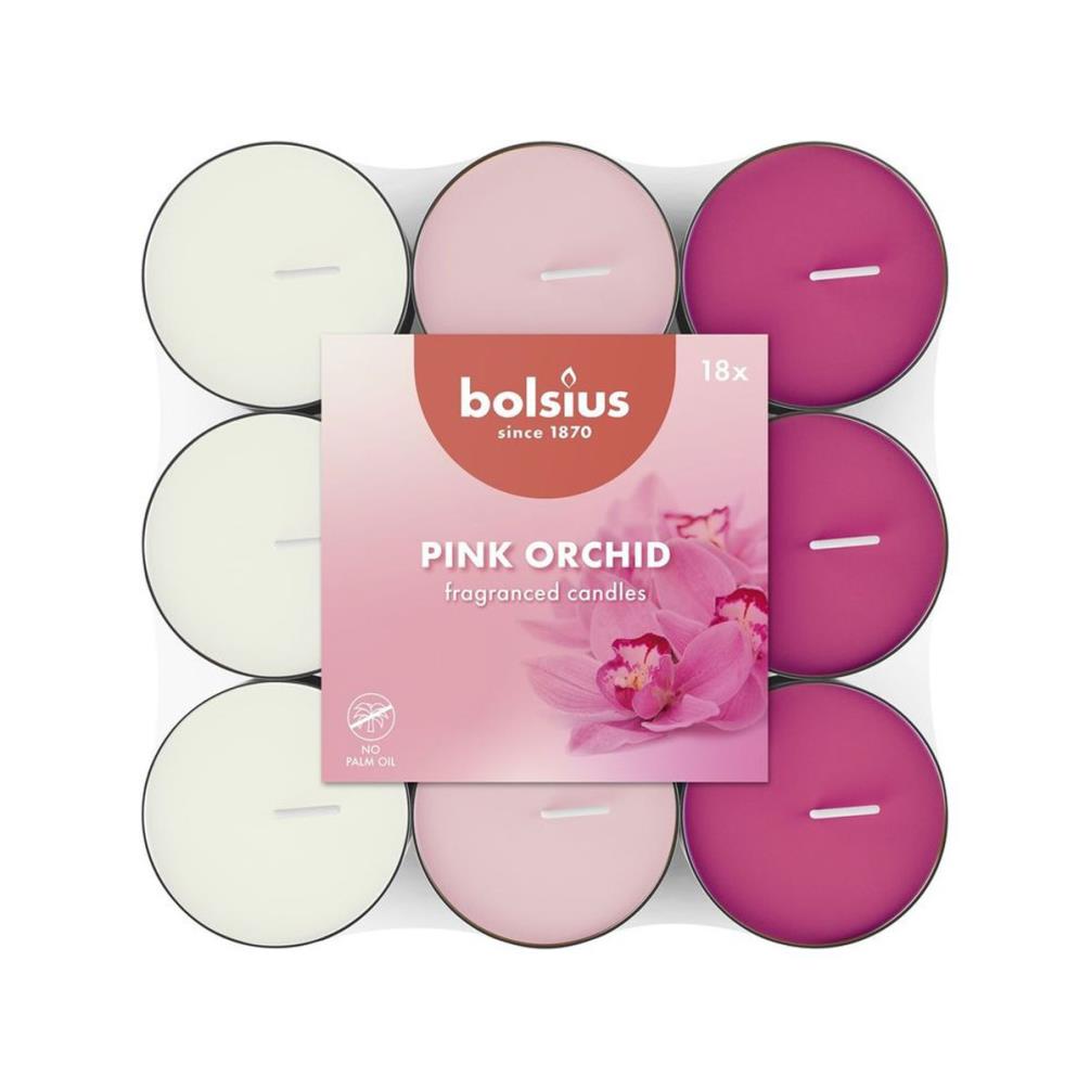 Bolsius Pink Orchid 4 Hour Tealights (Pack of 18) Extra Image 1